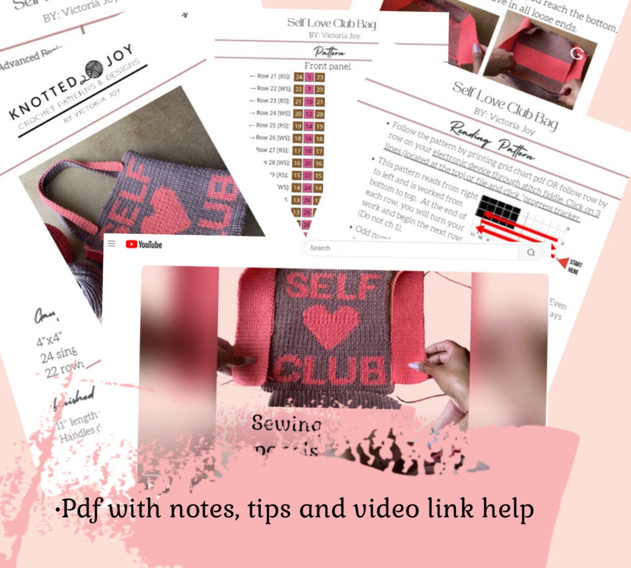 Self-love club bag | PDF Crochet Pattern