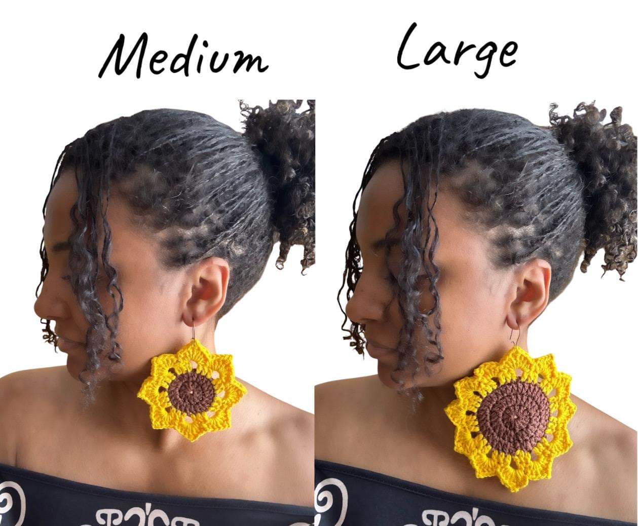 Crochet Sunflower Earrings