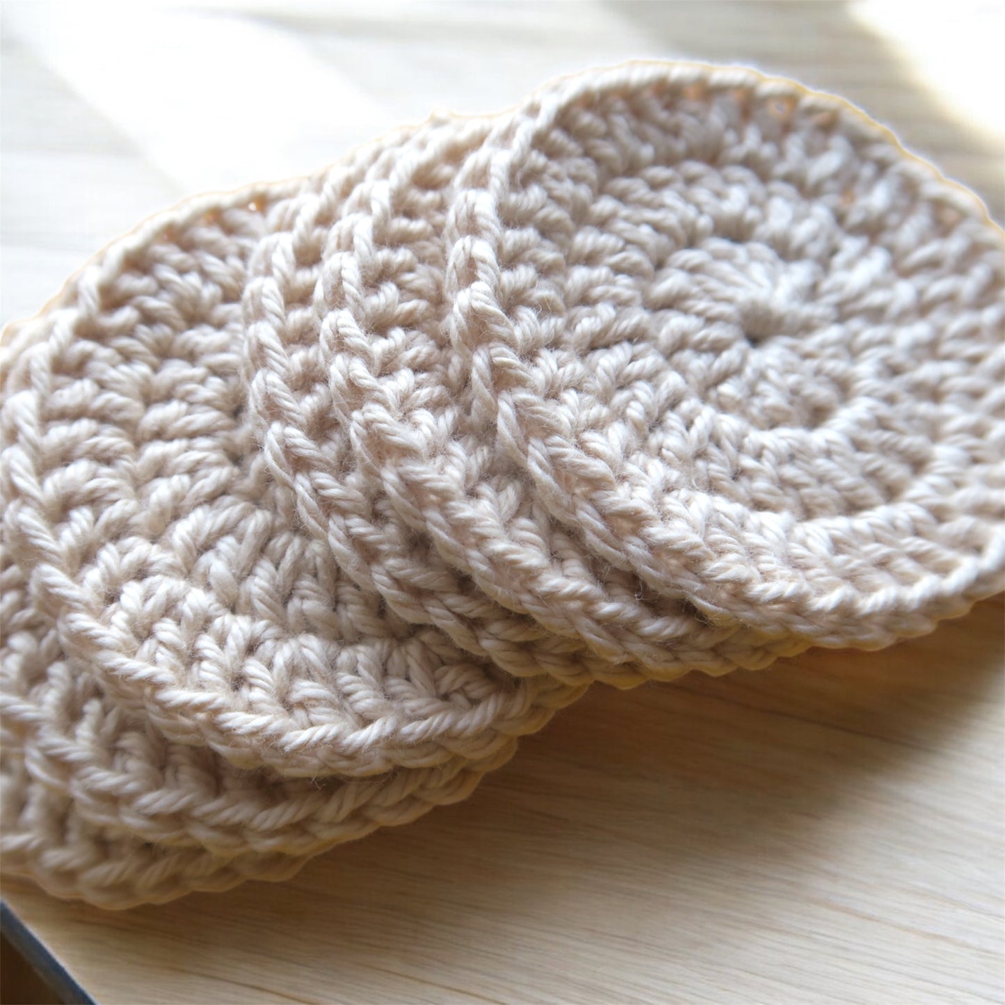 Crochet natural cotton earrings