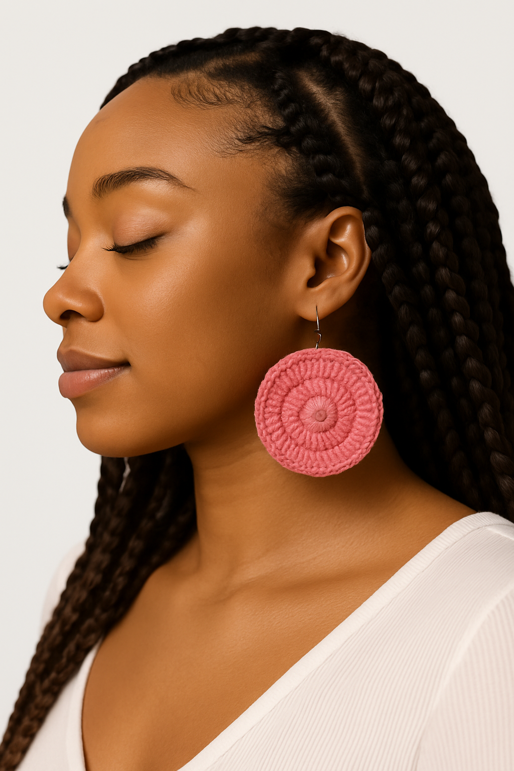 Pink Crochet Earrings