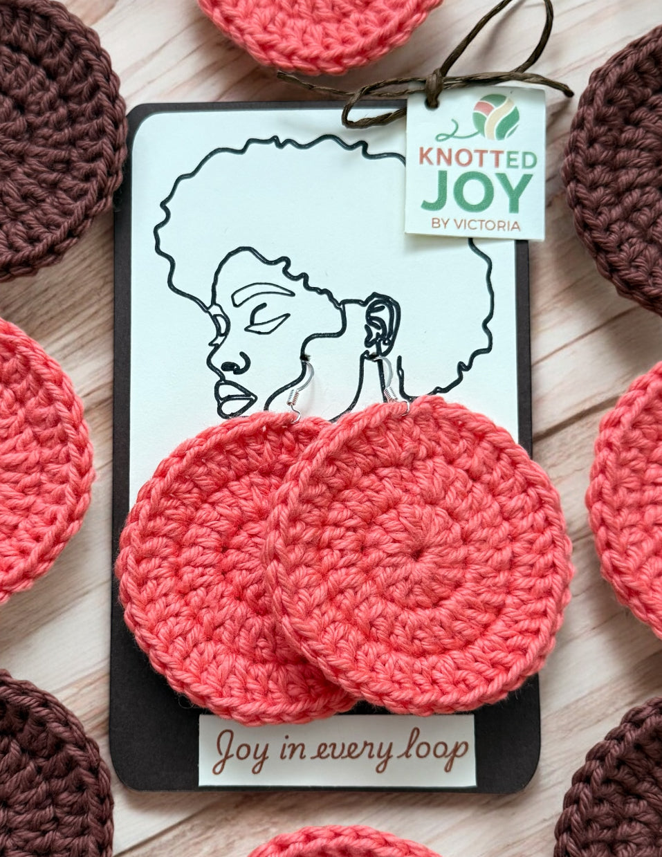 Feminine pink crochet earrings – lightweight and handmade